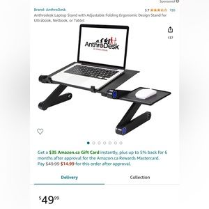Anthrodesk laptop stand with vents